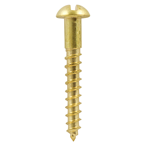 8 x 1 Brass Woodscrew Slotted Round