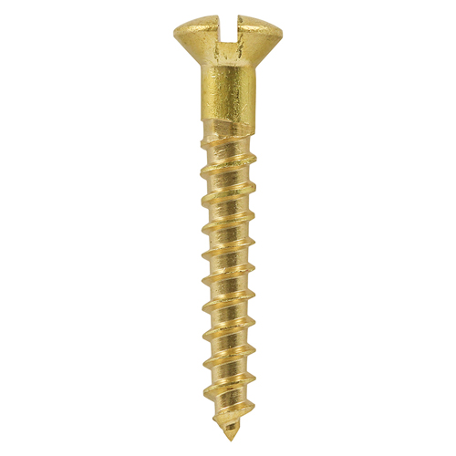 8 x 2 Brass Woodscrew Slotted Raised