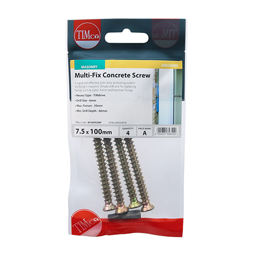 7.5 x 100 Multi-Fix Concrete Screw - ZYP