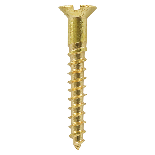 4 x 1/2 Brass Woodscrew Slotted CSK