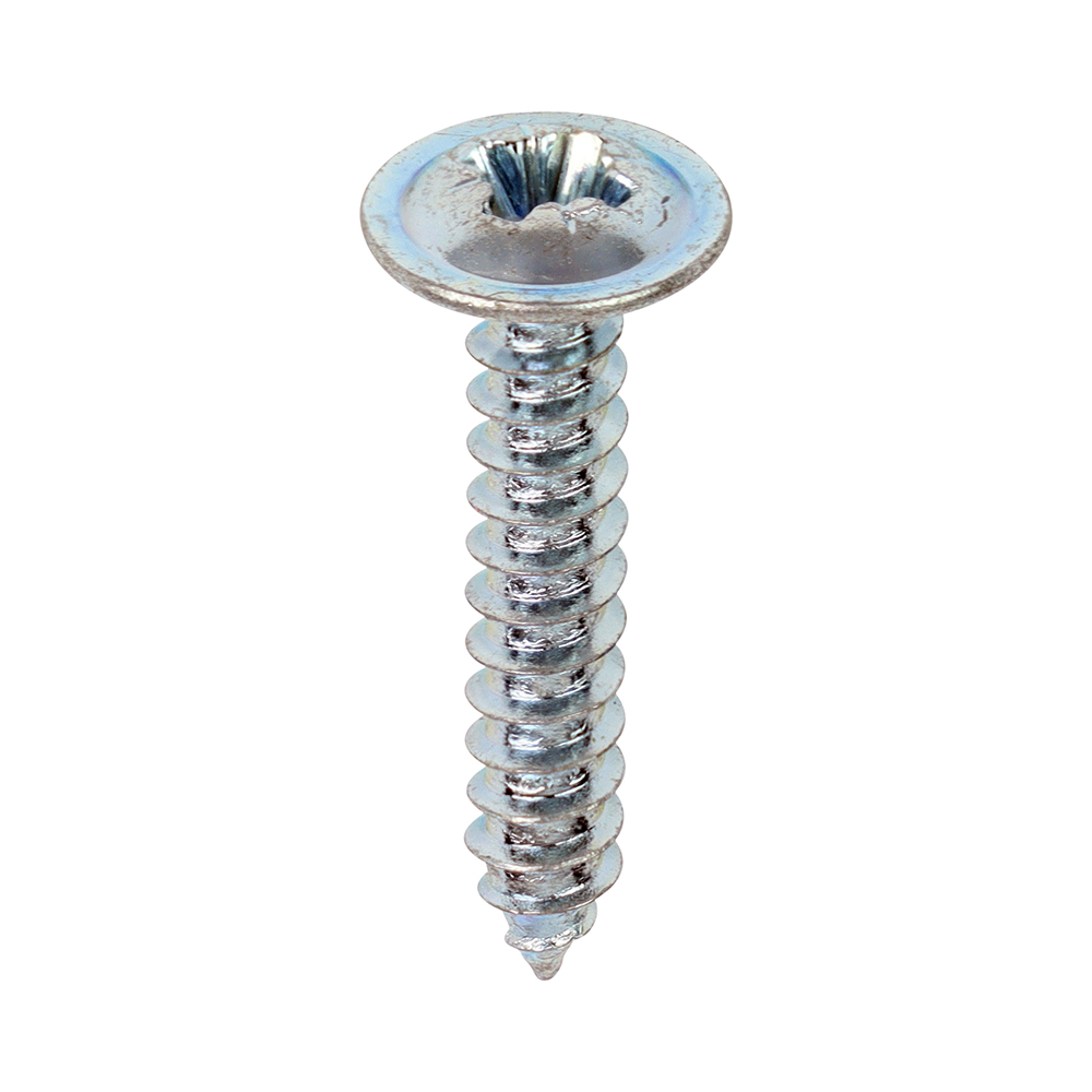 6 x 3/4 Metal Tapping Screws - PZ - Flange - Self-Tapping - Zinc