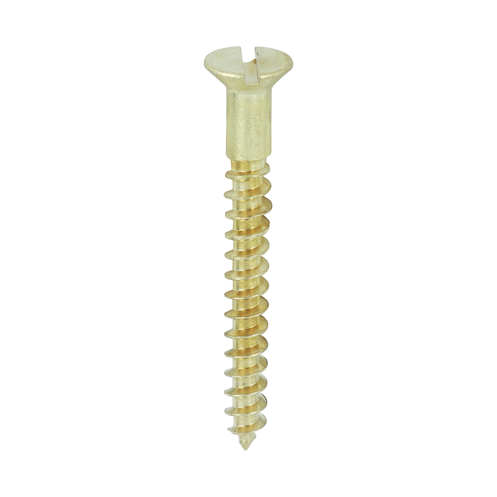 8 x 1 1/2 Brass Woodscrew Slotted CSK