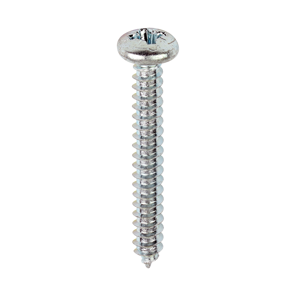 8 x 1 1/4 Self-Tapping Screws - PZ - Pan - Zinc