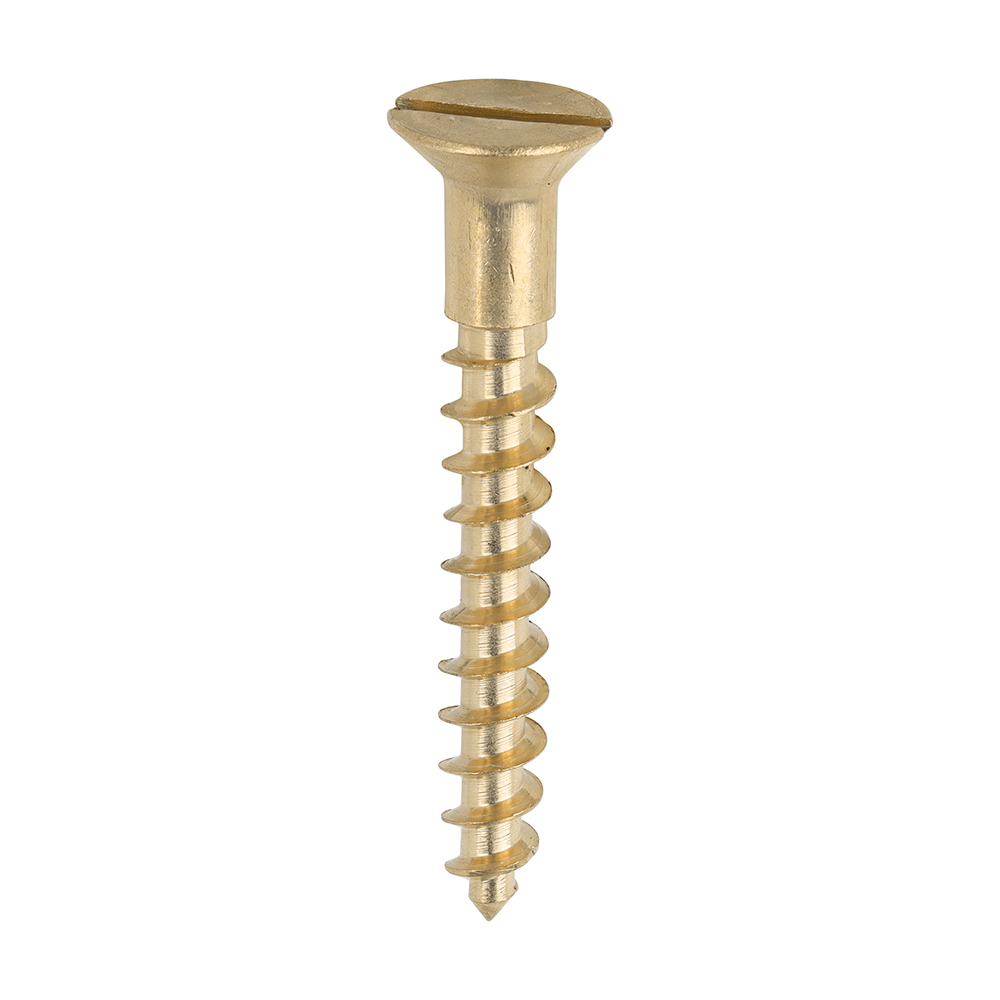 10 x 1 1/2 Brass Woodscrew Slotted CSK