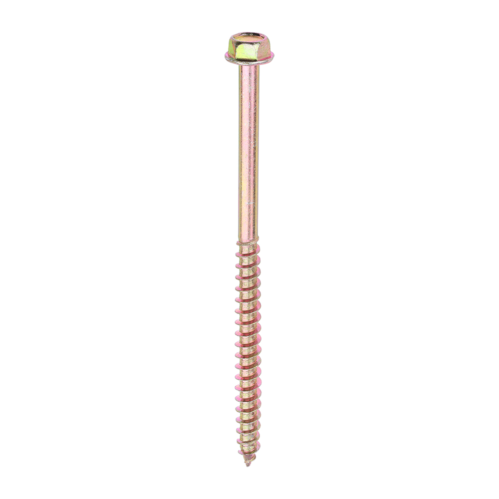 10.0 x 160 Advanced Coach Screws - Hex Flange - ZYP