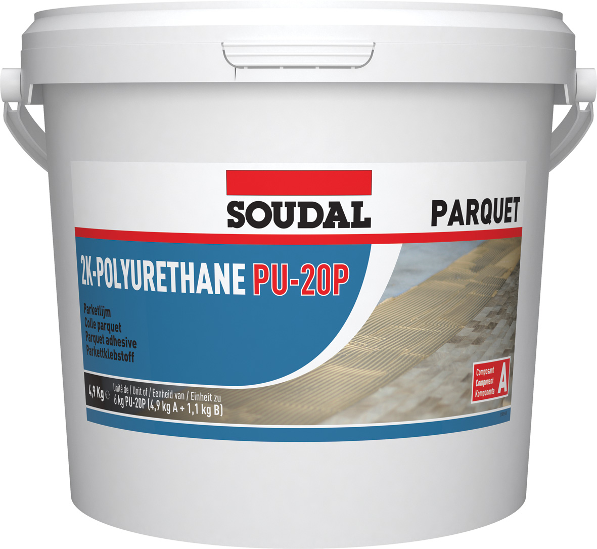 PU-20P PARQUET ADHESIVE LIGHT BROWN 6KG