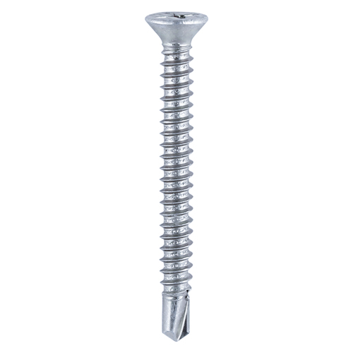 3.9 x 13 Self Drill PVC Screw RIB CSK -BZP