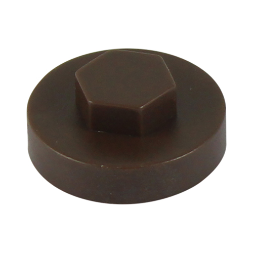 16mm Hex Cover Caps - VanDyke Brown