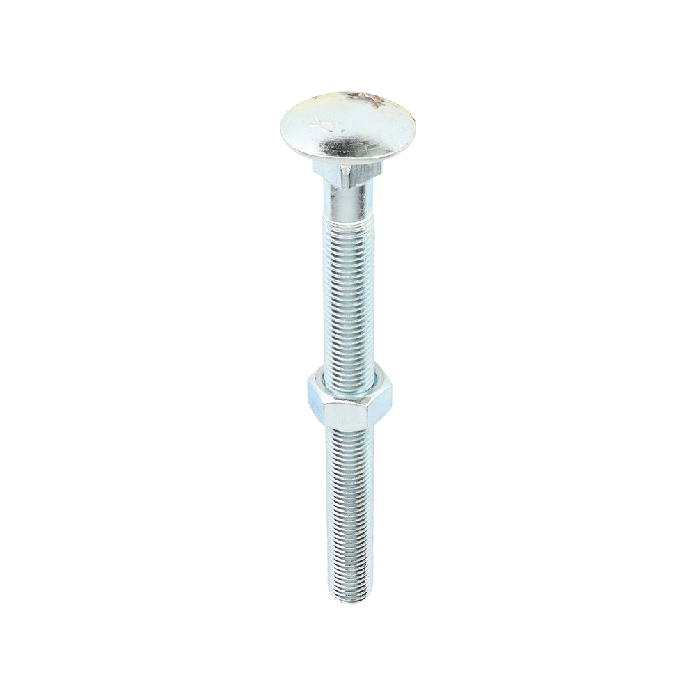 M16 x 180 Carriage Bolt & Hex Nut - BZP