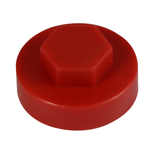 16mm Hex Cover Caps - Flame Red