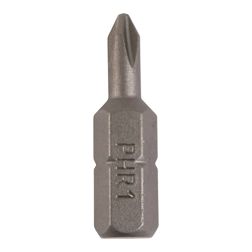 No.1 x 25 Phillips Driver Bit - S2 Grey