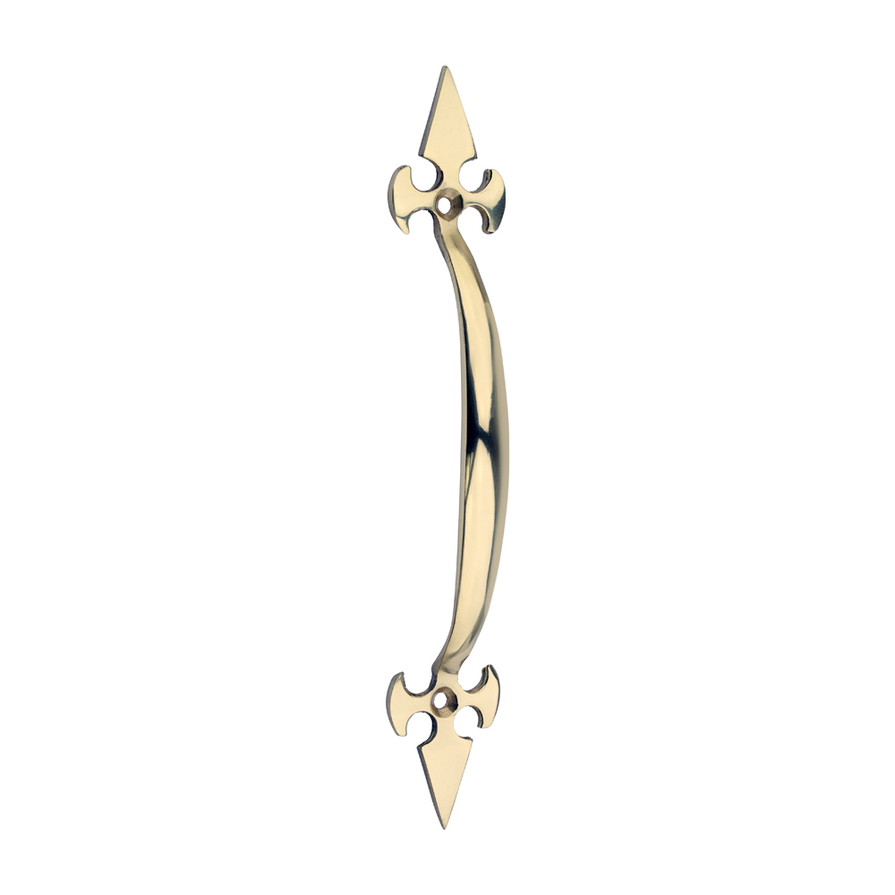 178mm Fleur De Lys Pull Handle - Polished Brass