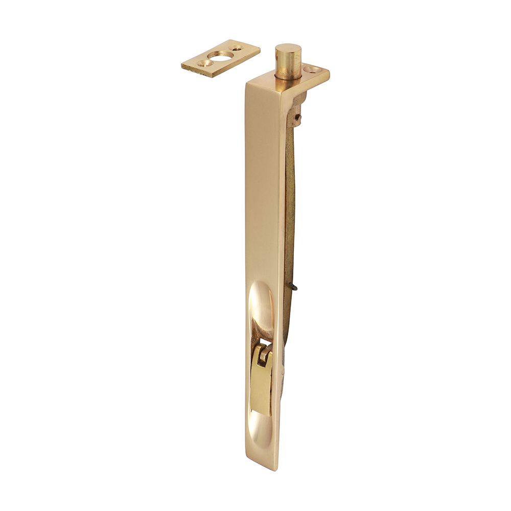 200 x 19mm Lever Action Flush Bolt - Polished Brass