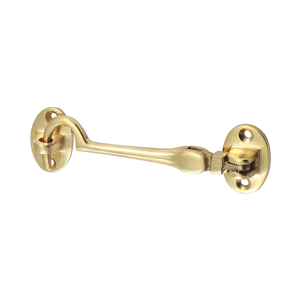 100mm Cabin Hook - Polished Brass