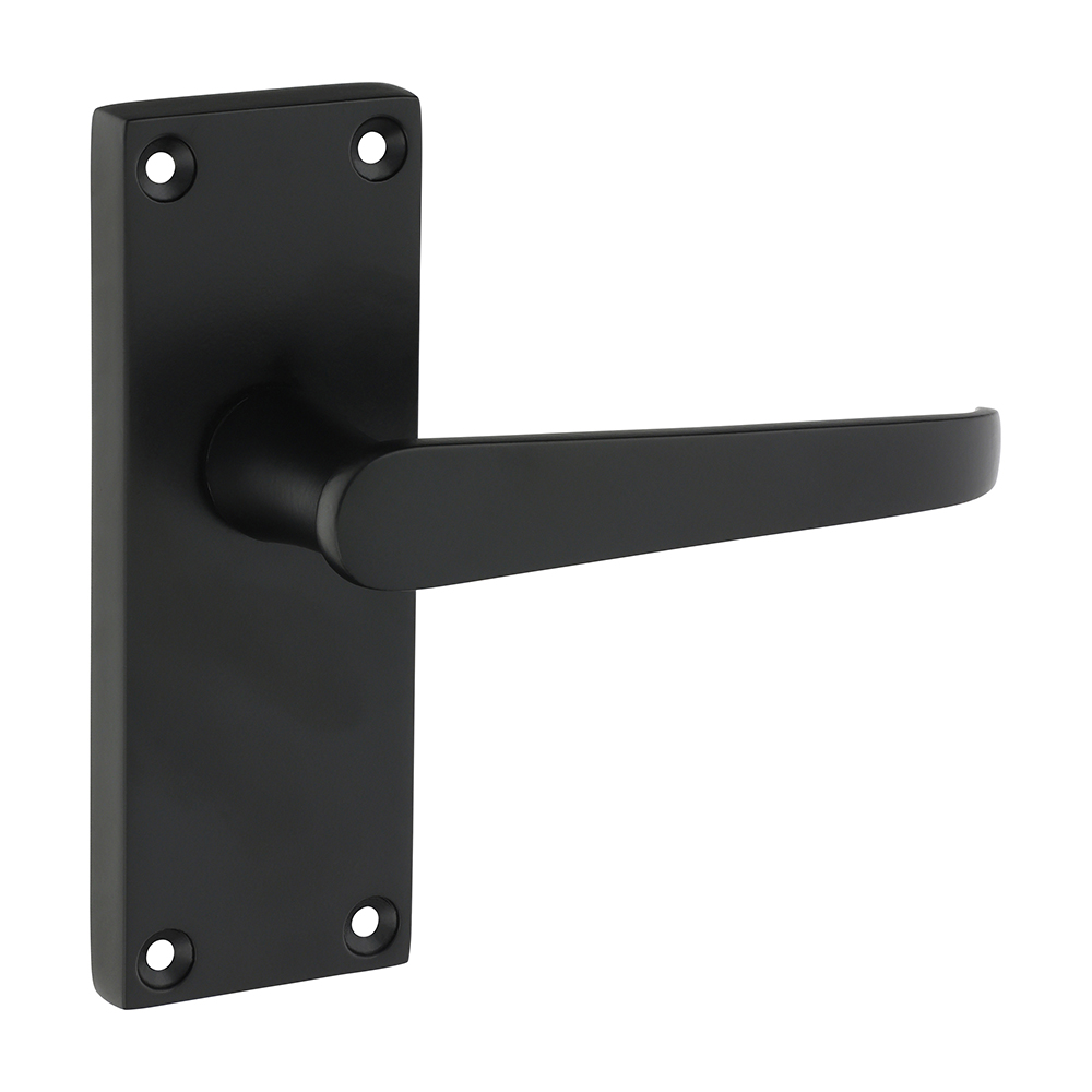 114 x 42 Victorian Straight Latch Handles - Matt Black