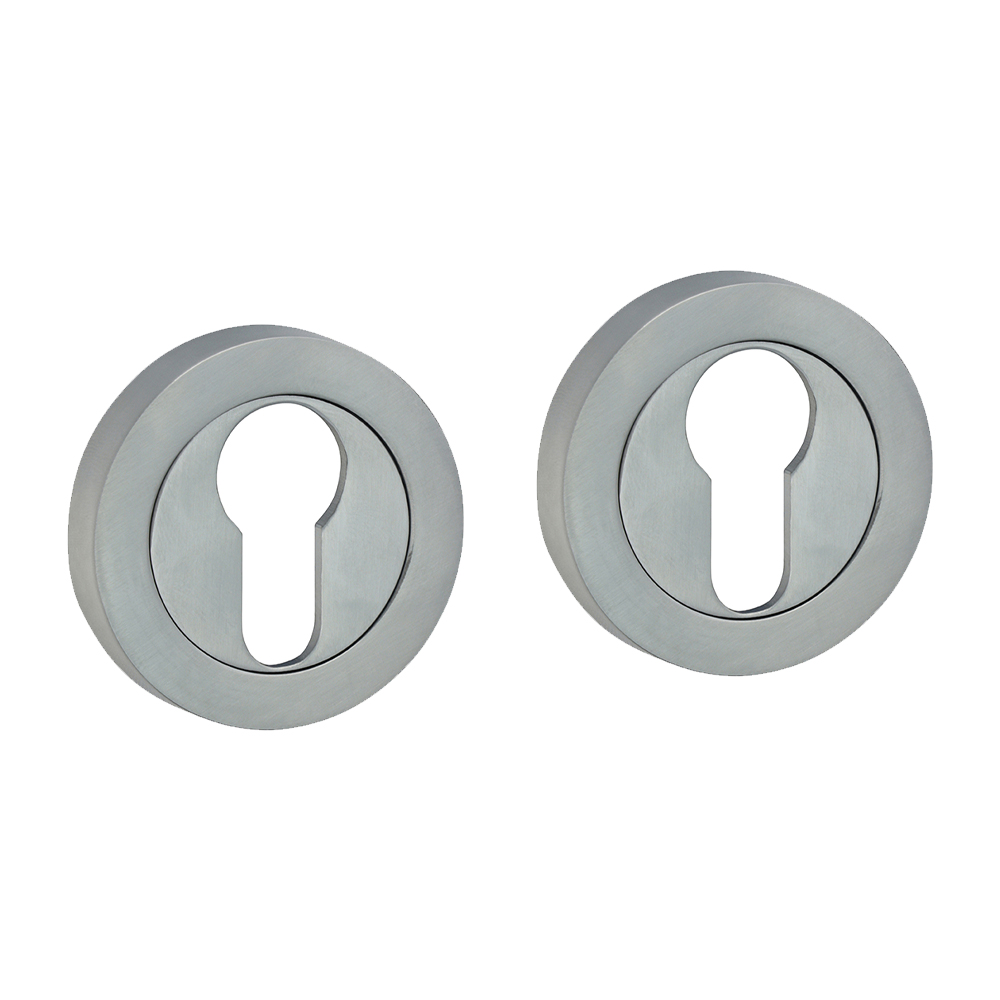 51mm Euro Profile Escutcheons - Satin Chrome