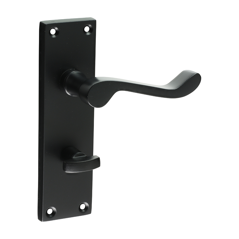 152 x 42 Victorian Scroll Bathroom Handles - Matt Black