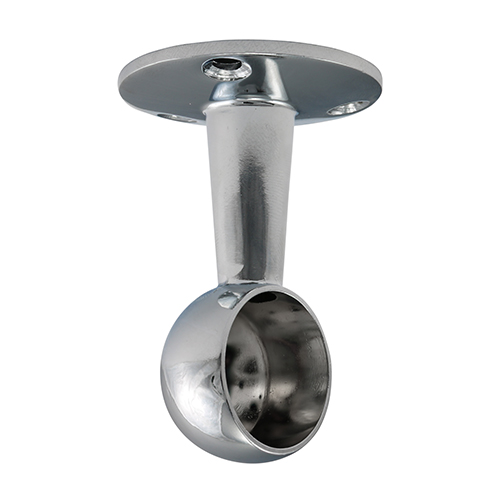 25mm End Bracket - For Round Tube - Polished Chrome