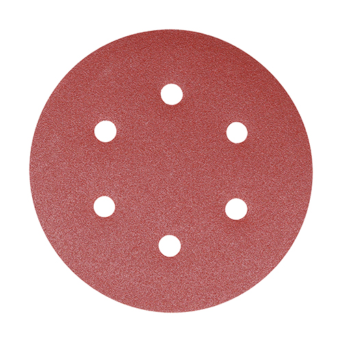 150mm Random Orbital Sanding Discs - 120 Grit - Red