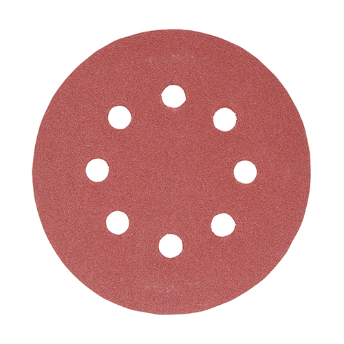 125mm Random Orbital Sanding Discs - 180 Grit - Red