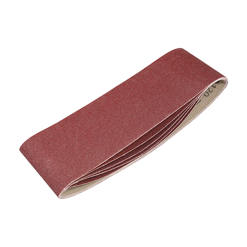 75 x 533mm Sanding Belts - 120 Grit - Red