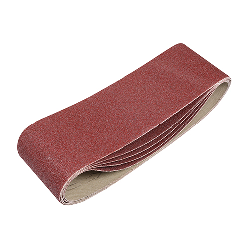 75 x 533mm Sanding Belts - 80 Grit - Red