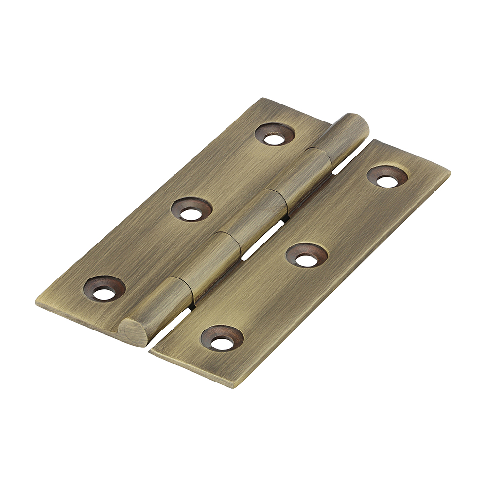 75 x 40 Solid Drawn Hinge Antique Brass