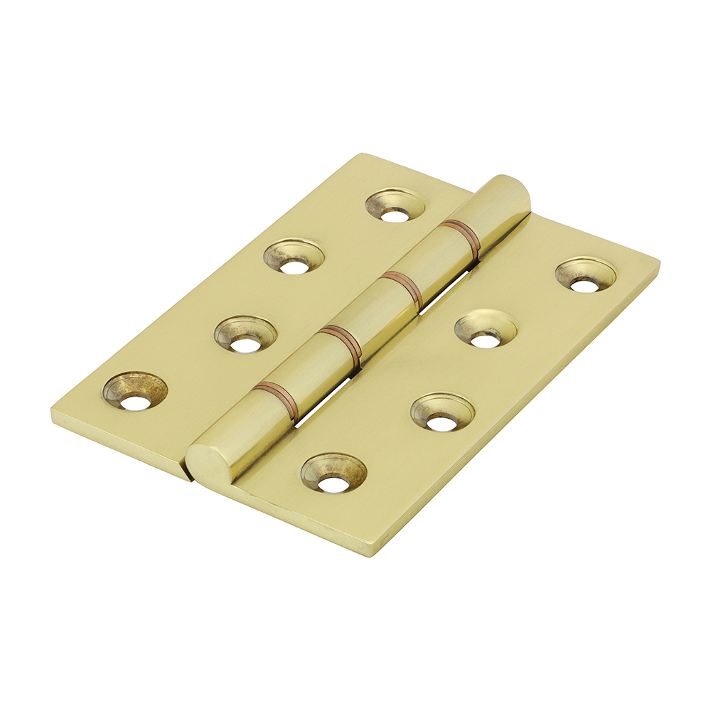 102 x 67 Double Phosphor Bronze Washered Butt Hinge - Polished Brass