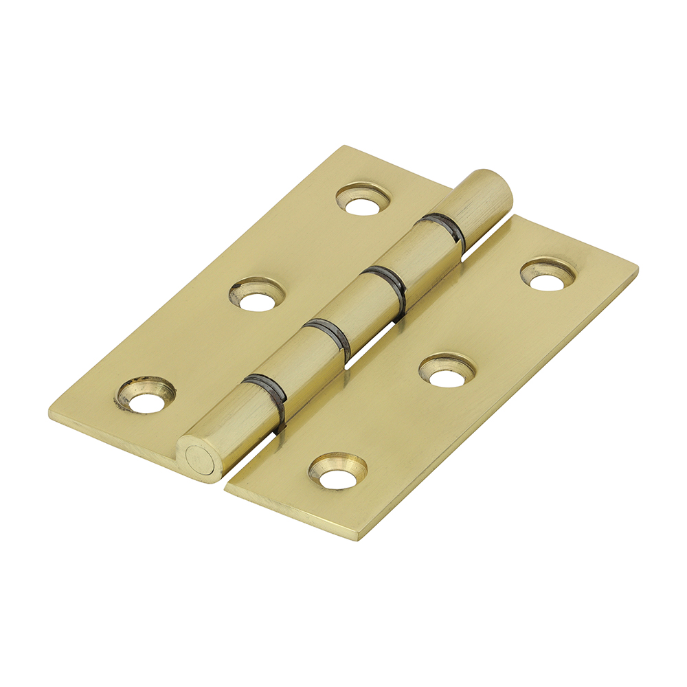 76 x 50 Double Steel Washered Hinge Polished Brass