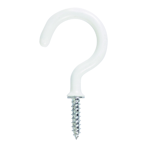25mm Round Cup Hook - White