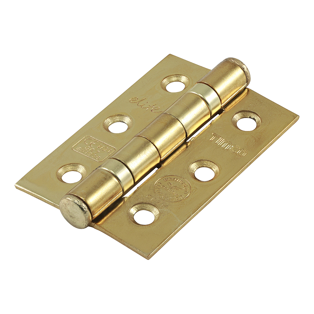 76 x 51 x 2.2 Grade 7 Fire Door Hinges - Electro Brass