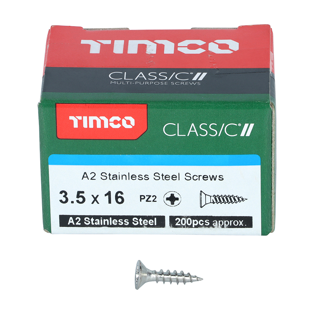 3.5 x 16 Classic Screw PZ2 CSK - A2 S/S