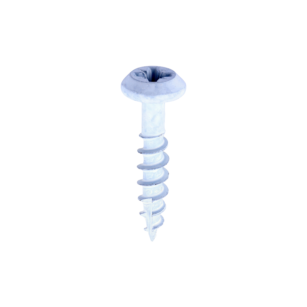 5.0 x 25 Rainwater Screws - PZ - Low Profile Pan - Exterior - White