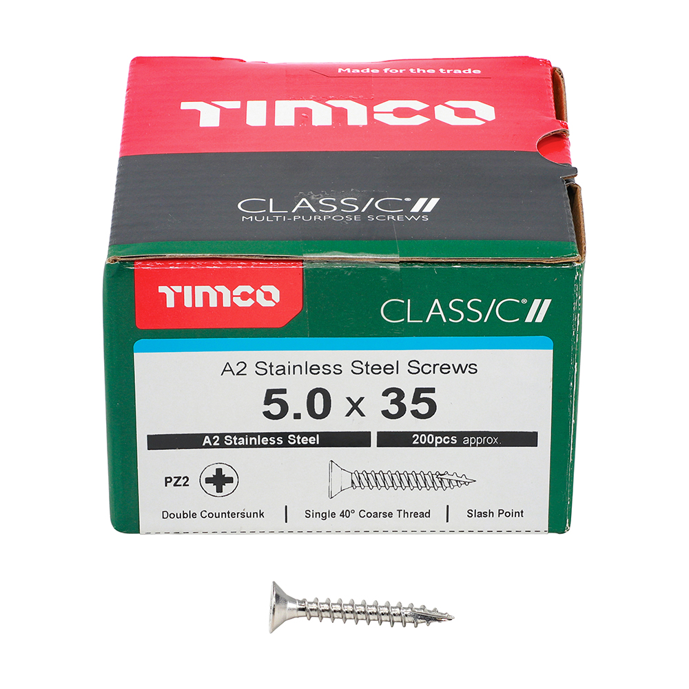5.0 x 35 Classic Screw PZ2 CSK - A2 S/S