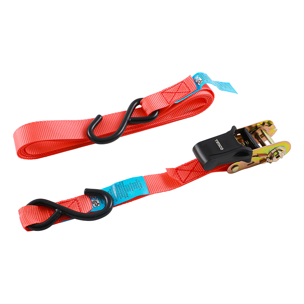 5m x 25mm S Hook Ratchet Straps-STD