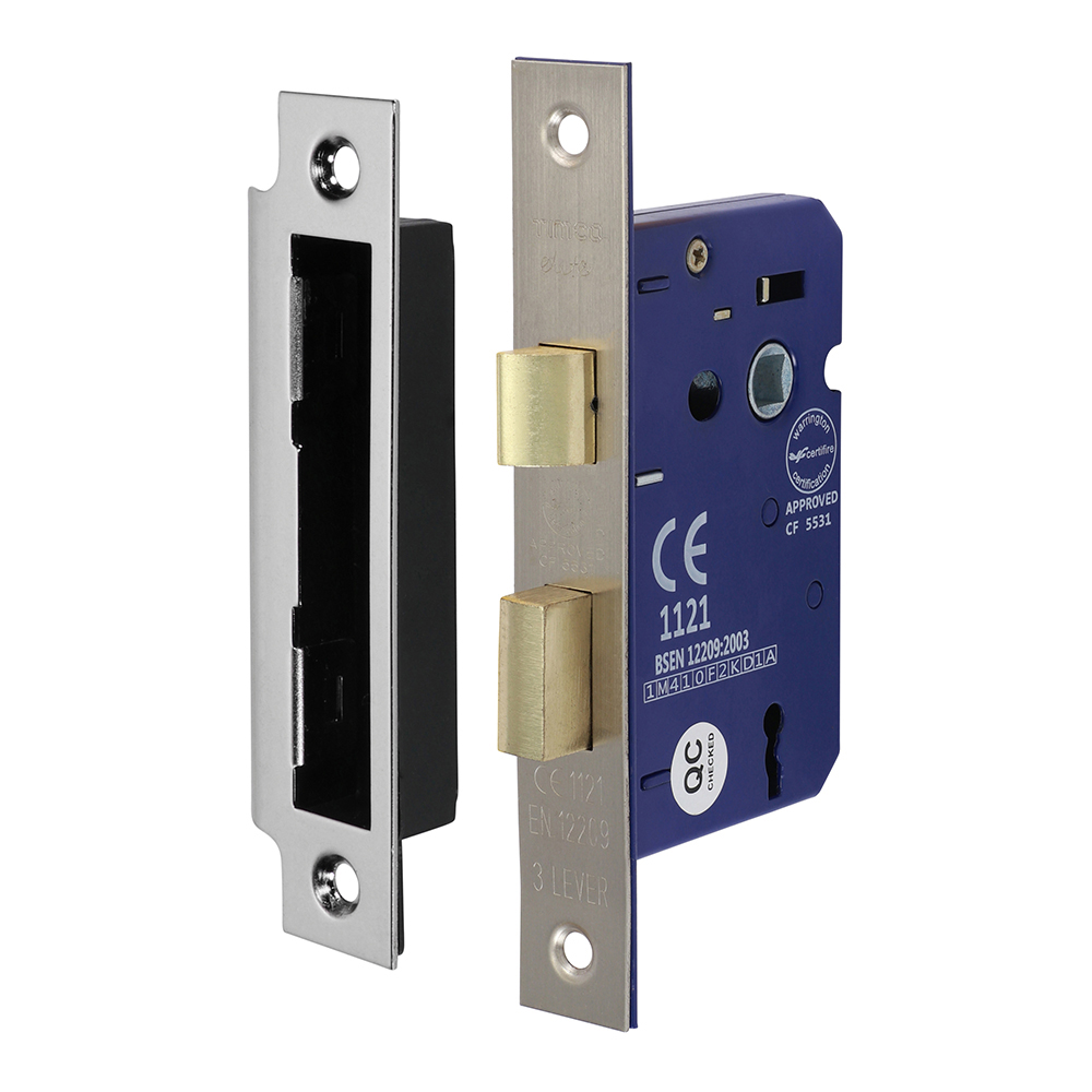 65mm Case / 45 Backset 3 Lever Sashlock - Satin Nickel