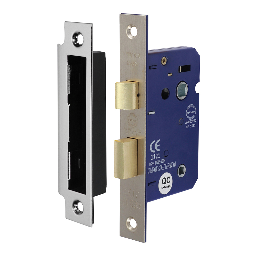 65mm Bathroom Lock - Satin Nickel