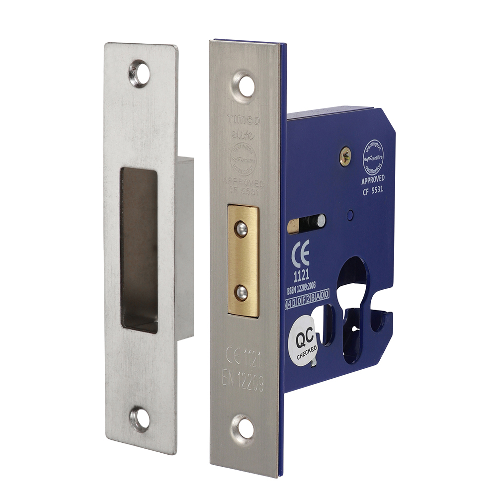 66mm Case / 45mm Backset Euro Deadlock - Satin Nickel