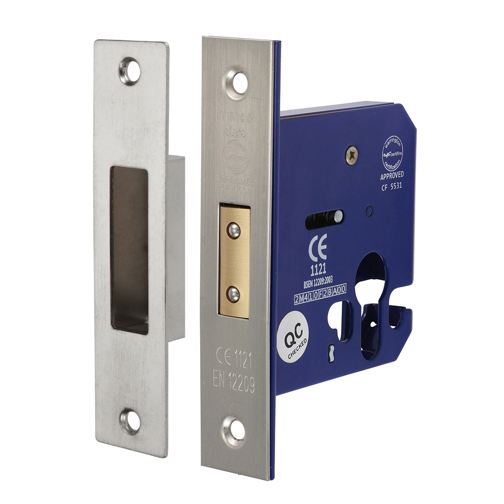 78mm Case / 56.5mm Backset Euro Deadlock - Satin Nickel