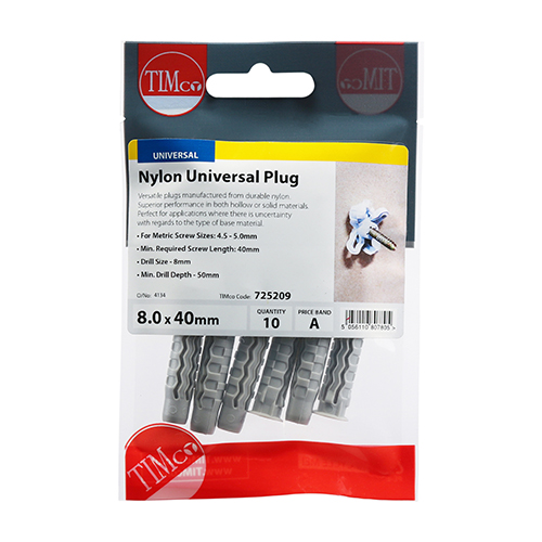 8.0 x 40 Nylon Universal Plug