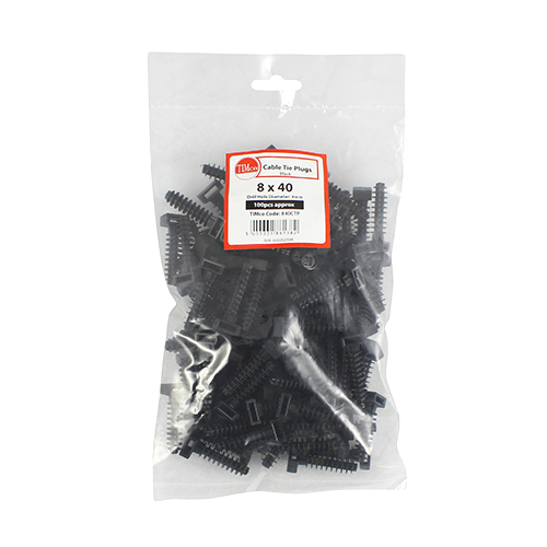 8.0 x 40 Cable Tie Plug - Black