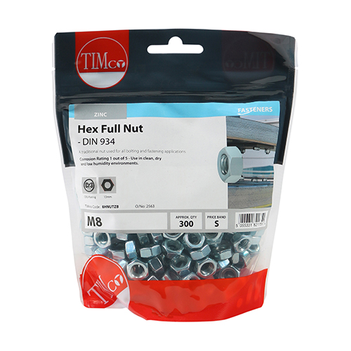 M8 Hex Nut DIN 934 - BZP