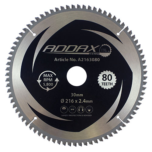 216 x 30 x 80T TCT -5 Degree Sawblade