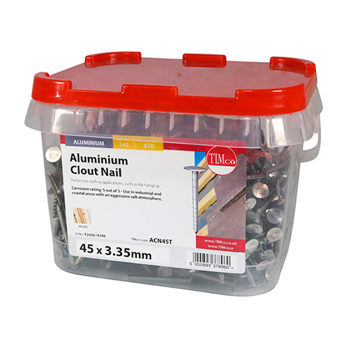 45 x 3.35 Clout Nail - Aluminium