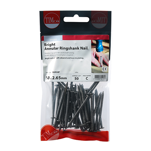 50 x 2.65 Annular Ringshank Nail -Bright