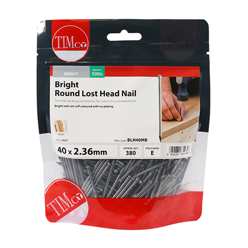 40 x 2.36 Round Lost Head Nail - Bright