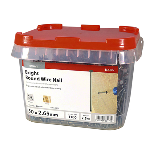 50 x 2.65 Round Wire Nail - Bright