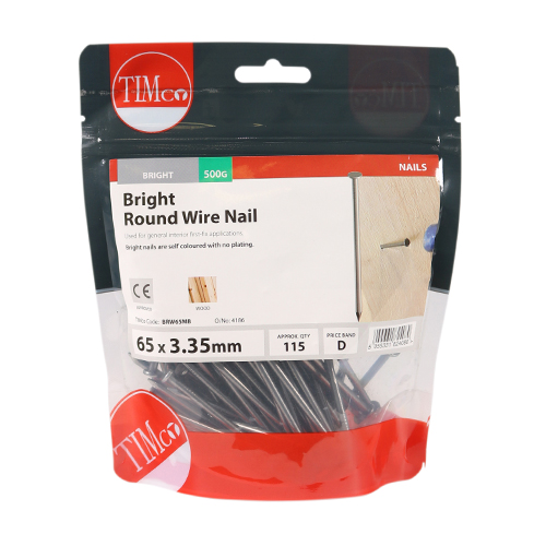 65 x 3.35 Round Wire Nail - Bright