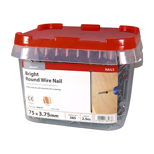 75 x 3.75 Round Wire Nail - Bright