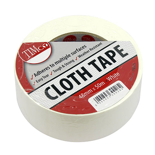 50m x 48mm Cloth Tape - White